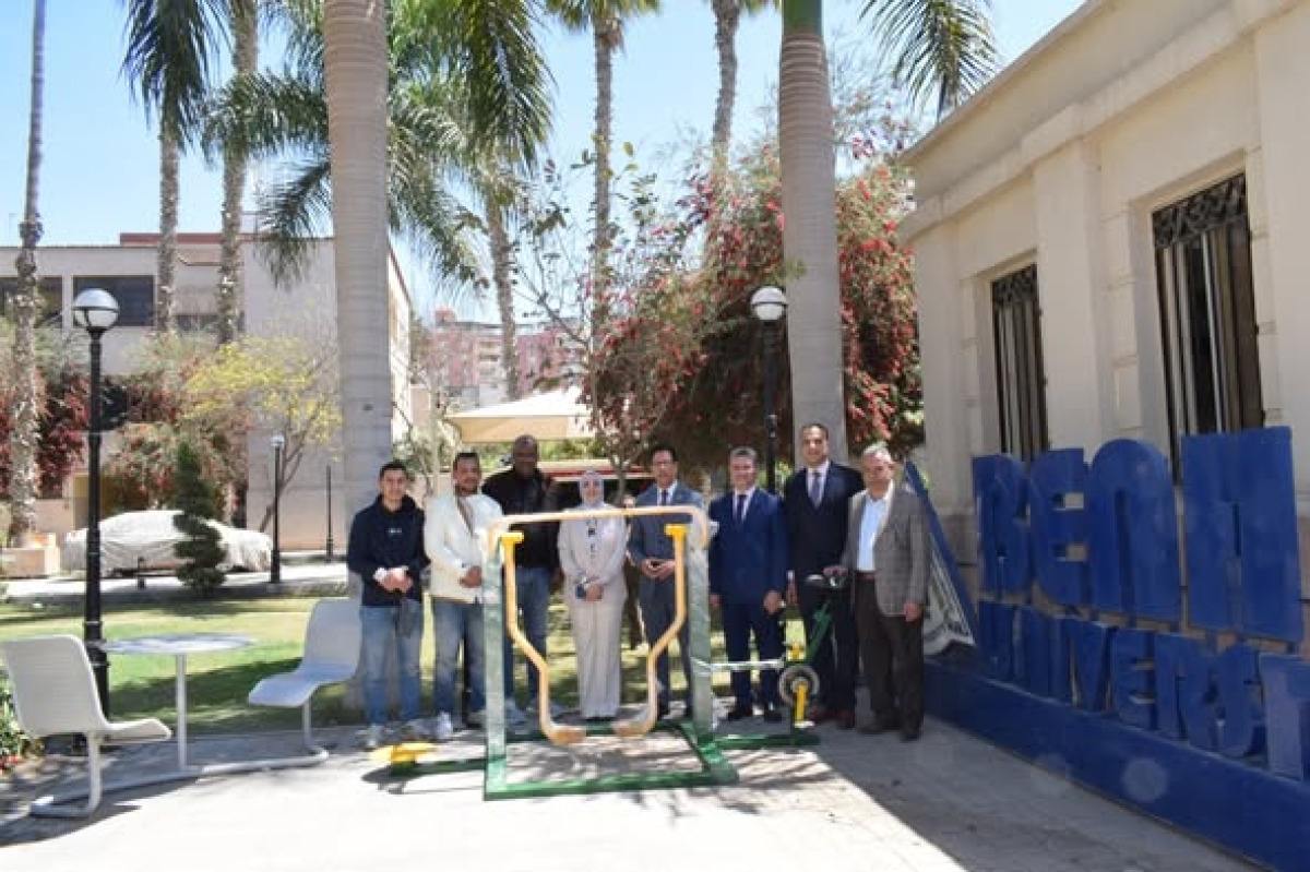 جامعة بنها تبدأ في إنشاء وحدات للجيم الخارجي داخل الحرم الجامعي