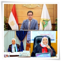 عميد الكلية ينهئ كل من  دكتورة إيمان عبد الحق ، دكتورة فاطمة عبد الوهاب