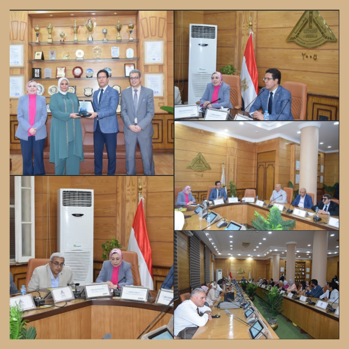 تكريم أفضل باحثين وأعضاء اللجنة المنظمة للمؤتمر الخامس لطلاب الدراسات العليا في مجال العلوم التطبيقية بجامعة بنها