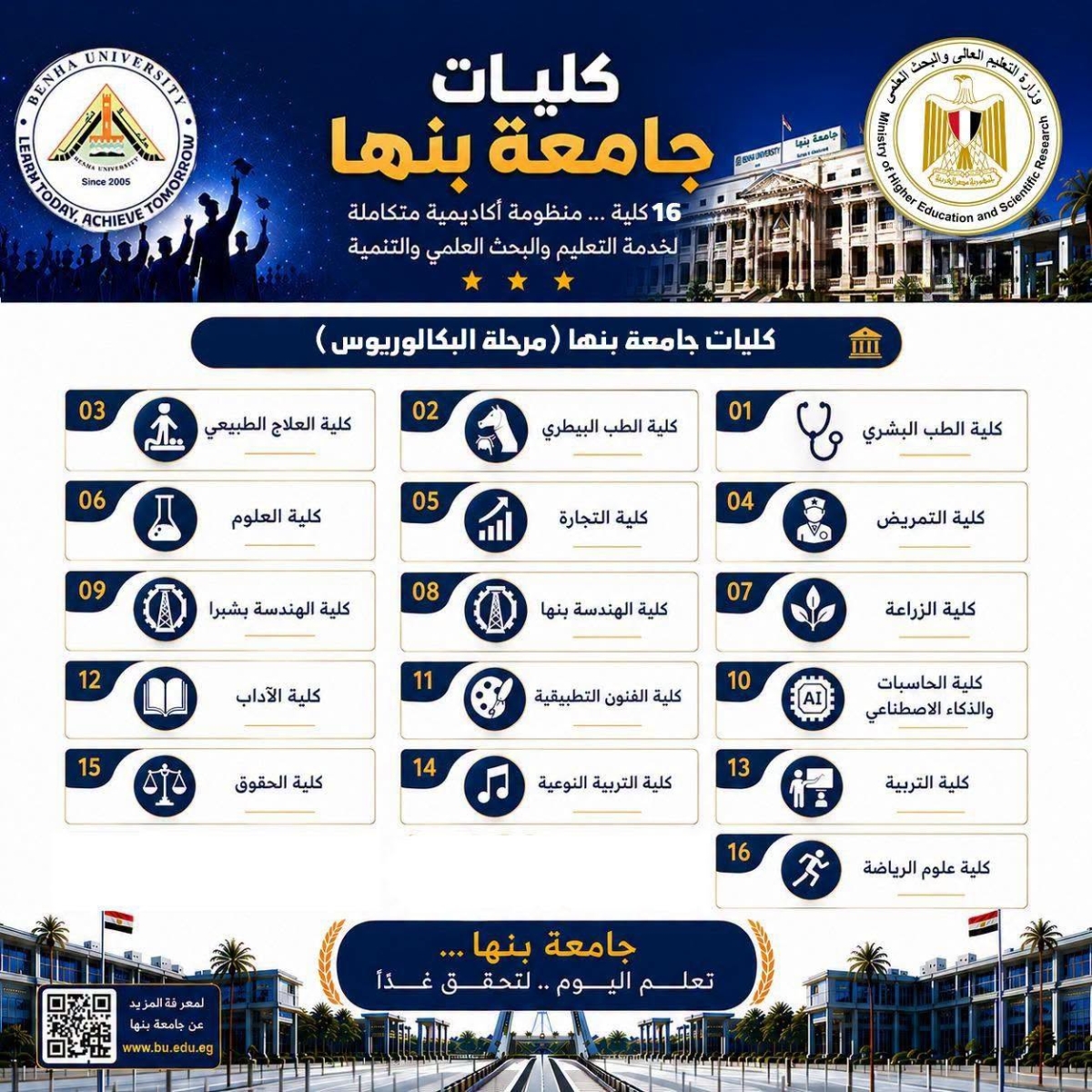 اختر ما يناسب طموحك من كليات جامعة بنها